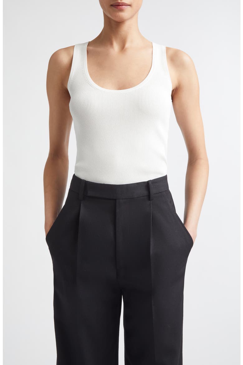 Rib Sweater Tank, Main, color, WHITE