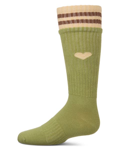 Ribbed Heart and Stripes Knee Sock (Little Kid & Big Kid)
