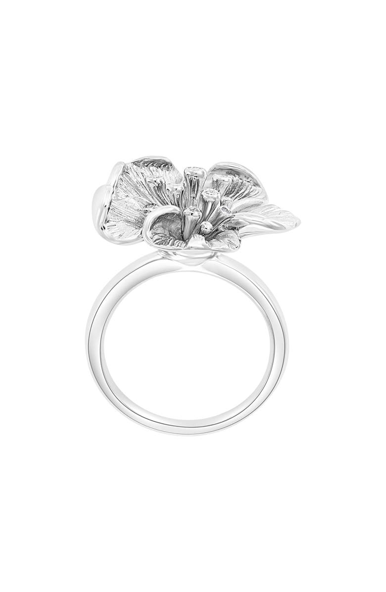 EFFY Sterling Silver Diamond Flower Ring, Alternate, color, Silver