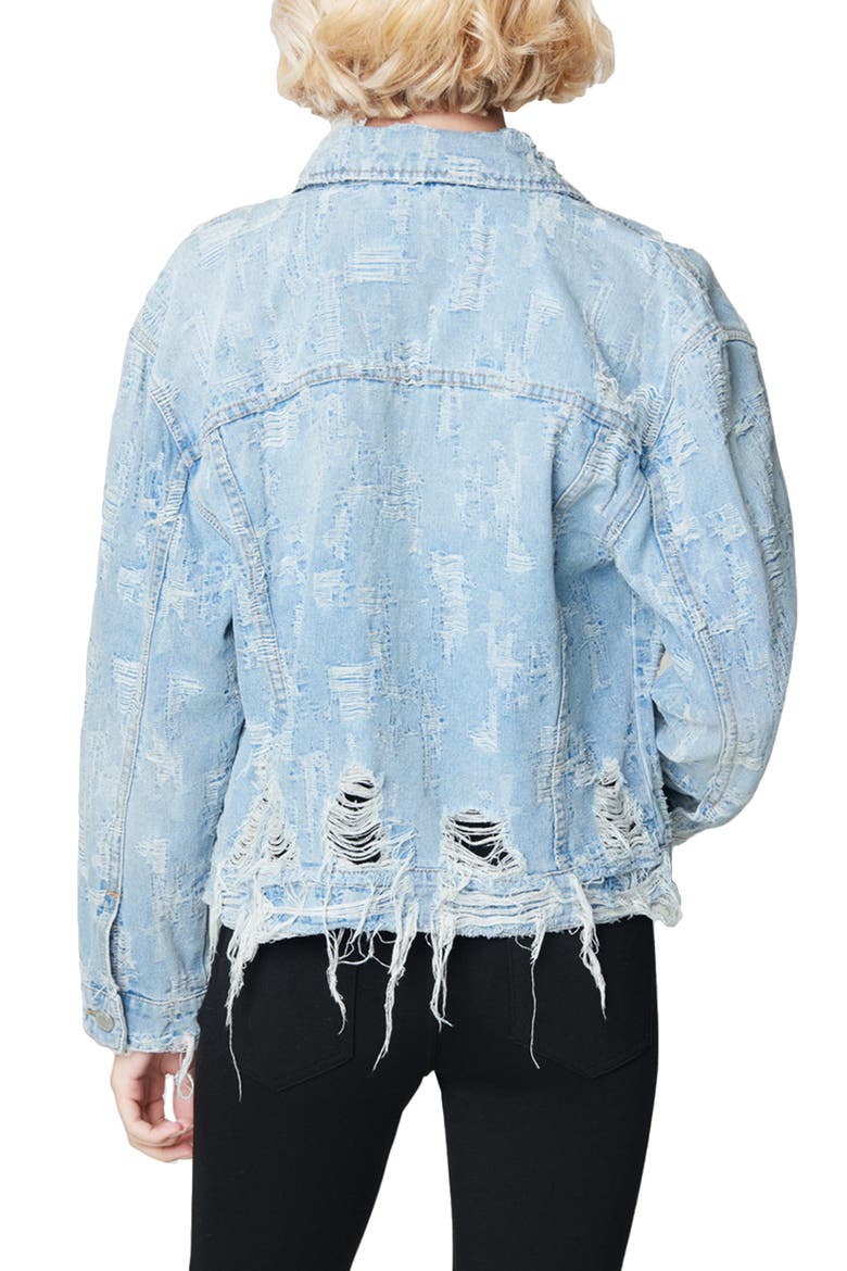 Distressed Denim Jacket, Alternate, color, RIDE WIT ME