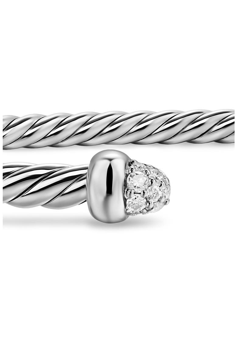 Micro Cable Flex Bracelet in Sterling Silver with Diamonds, 2.6mm, Alternate, color, SILVER PAVE