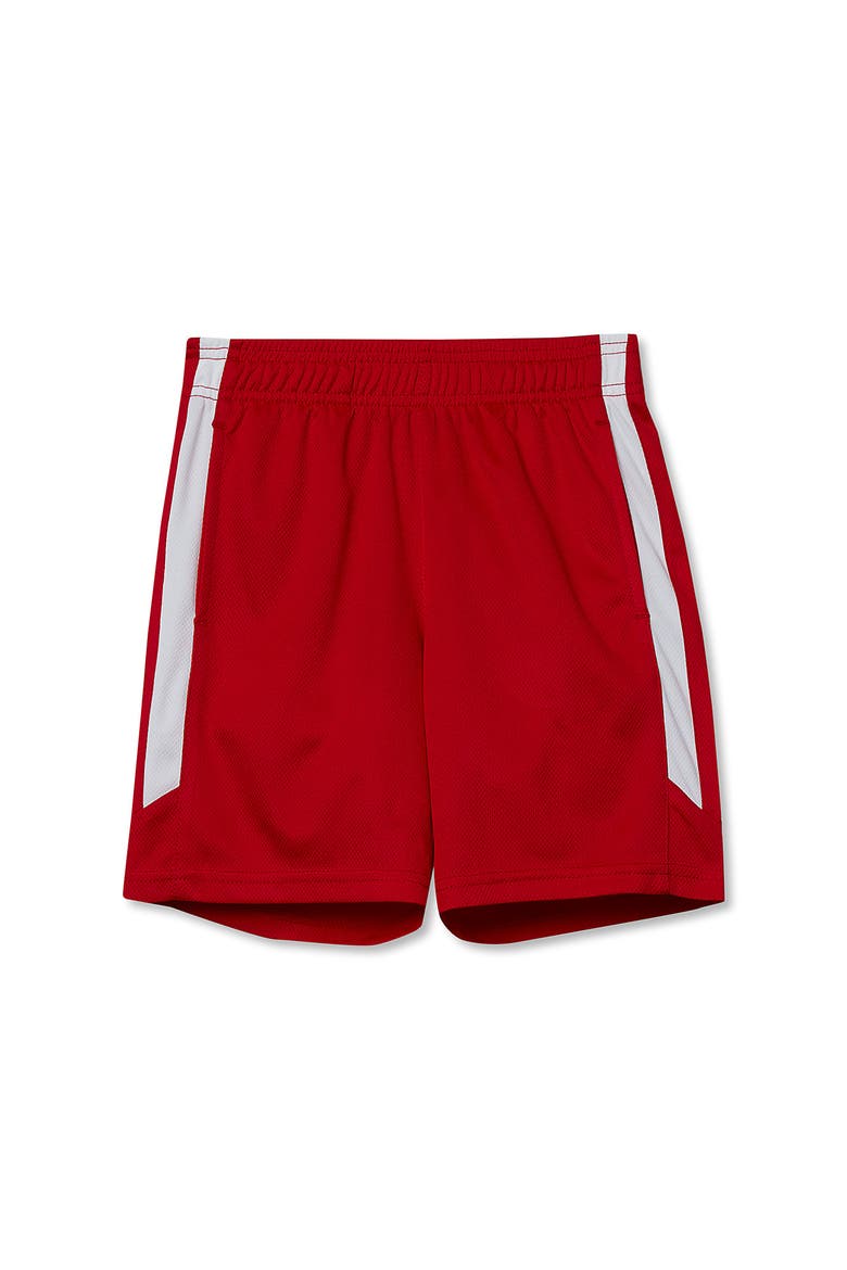 Boys Athletic Mesh Shorts, Main, color, Red