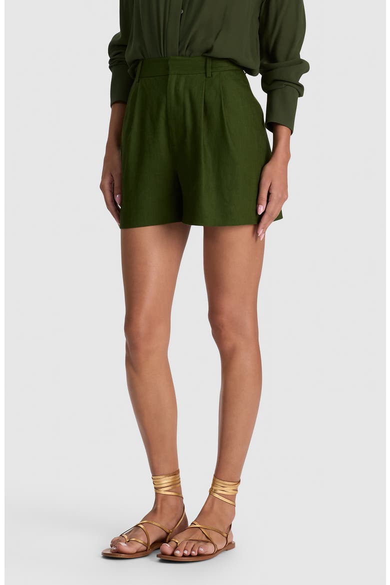 Conry Relaxed High Waist Shorts, Alternate, color, DARK FERN