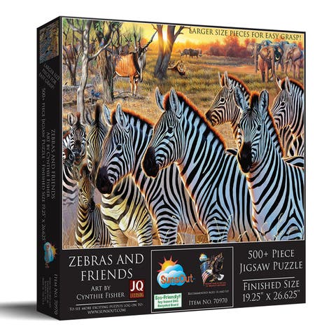 Zebras and Friends 500 piece Jigsaw Puzzle for Adults Large Pieces