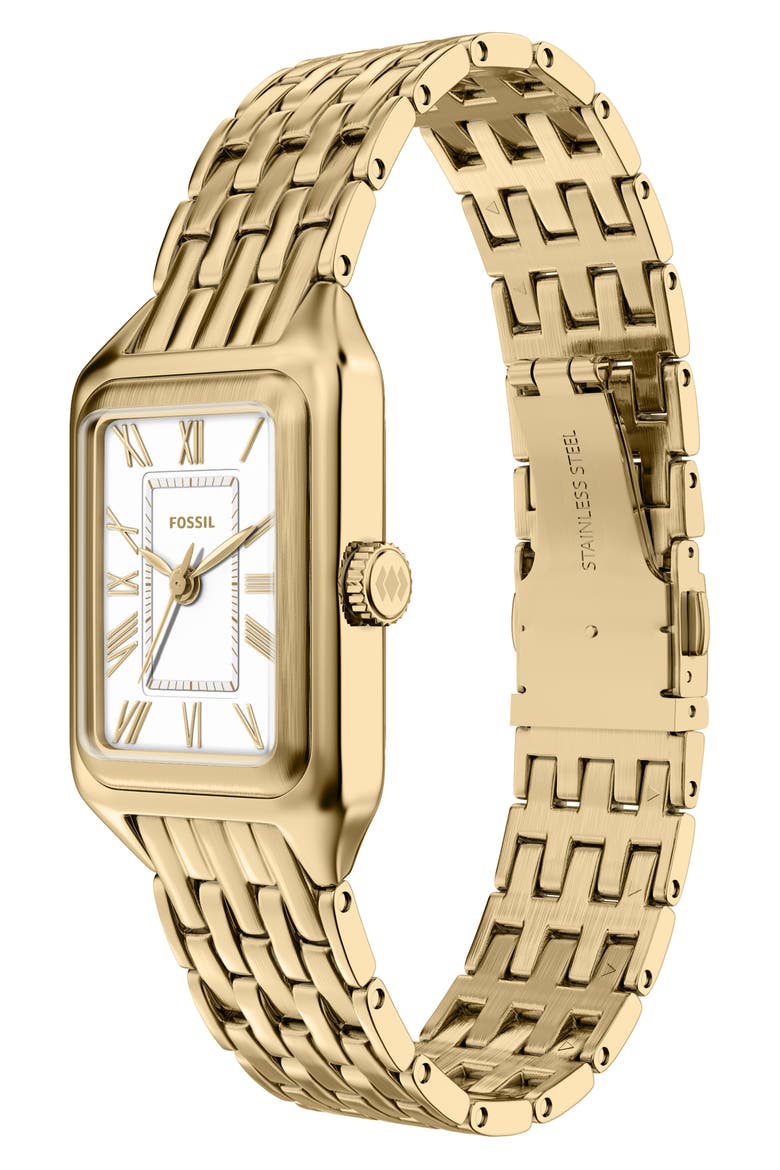 Mini Raquel Tank Bracelet Watch, 18mm x 29mm, Alternate, color, GOLD