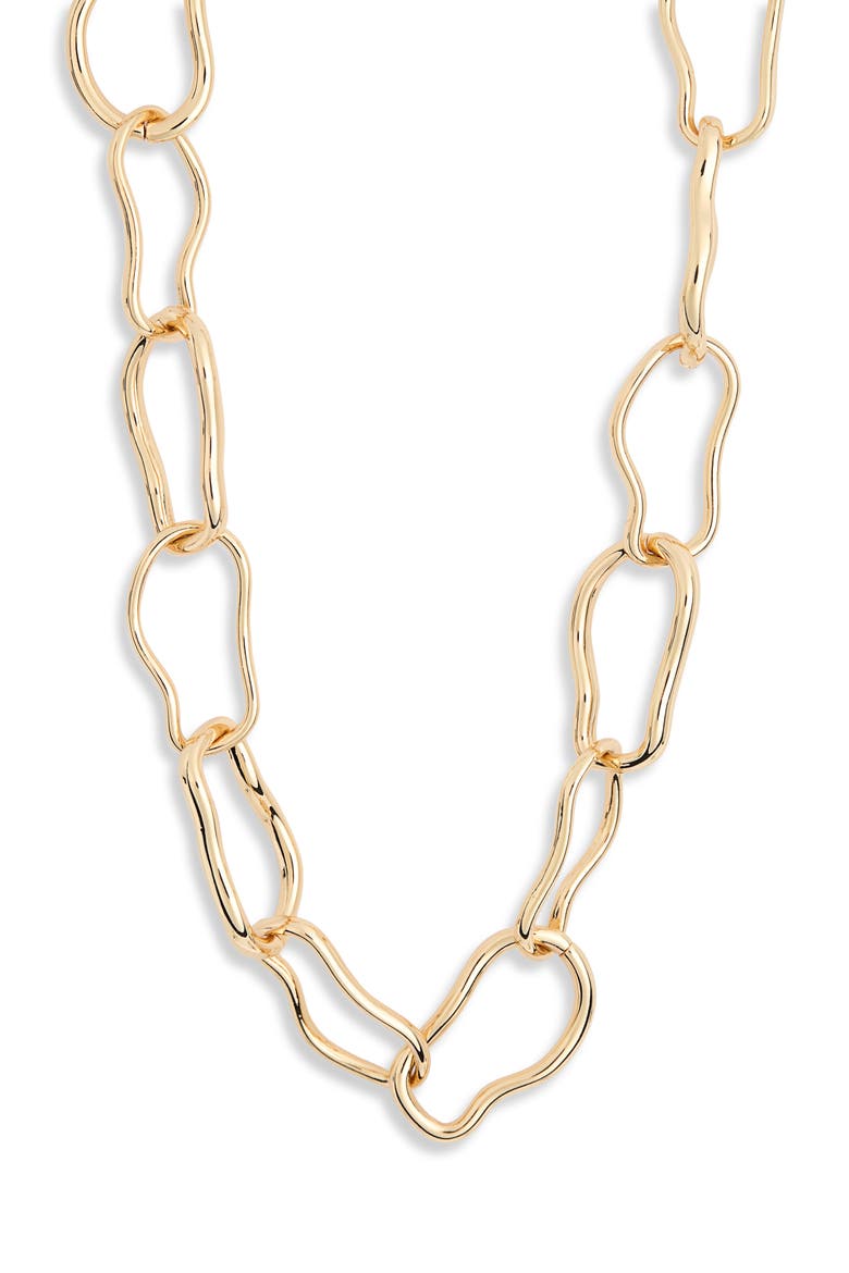 Wavy Link Chain Necklace, Main, color, GOLD