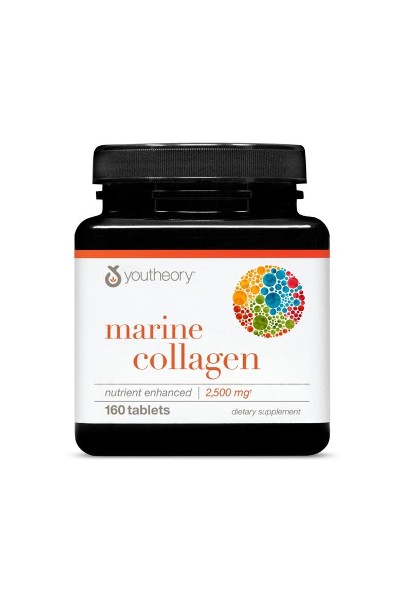 Marine Collagen Hydrolyzed Fish-Sourced Skin Support Supplement 160 Tablets, Main, color, None