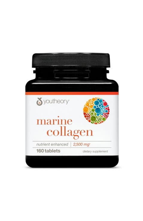 Marine Collagen Hydrolyzed Fish-Sourced Skin Support Supplement 160 Tablets