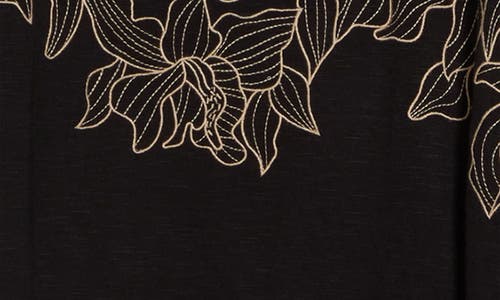 ADRIANNA PAPELL ADRIANNA PAPELL FLORAL EMBROIDERED SHIRT 