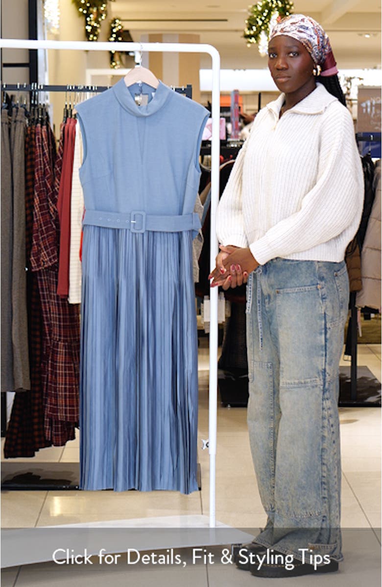 Ania Belted Pleated Maxi Dress, sales video thumbnail