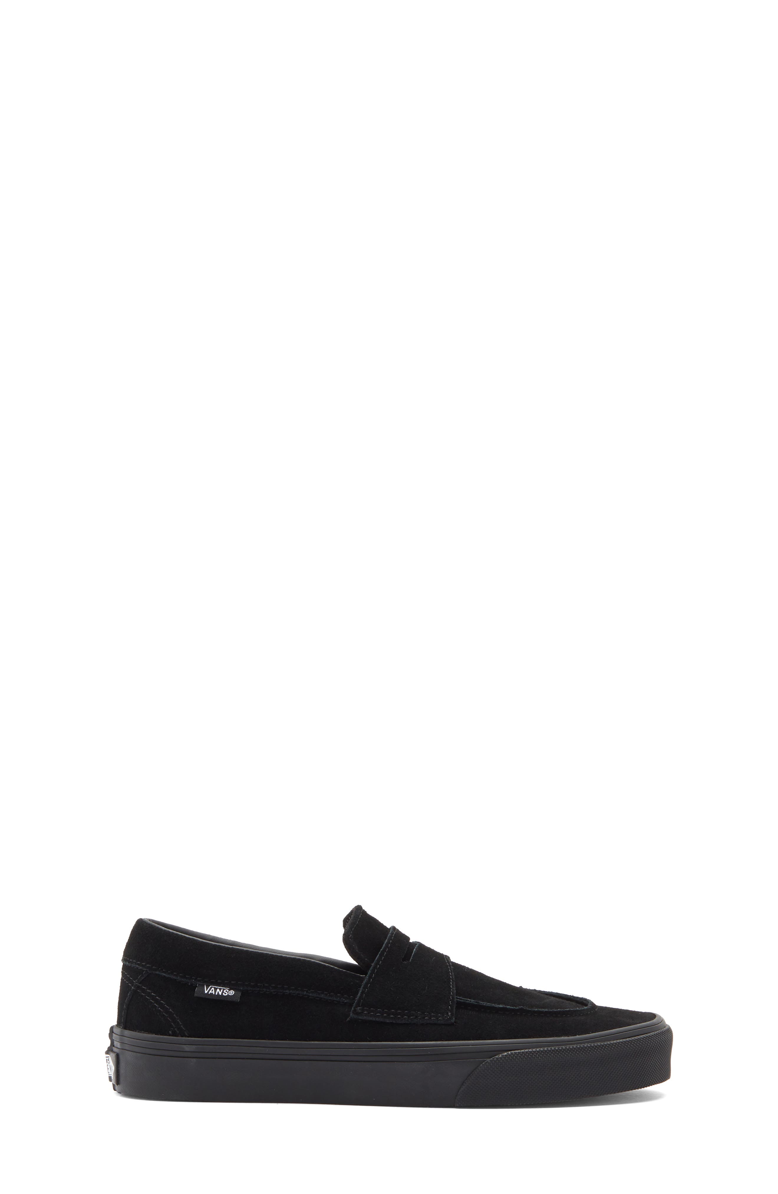Kids' Suede 53 Penny Loafer, Alternate, color, BLACK/BLACK