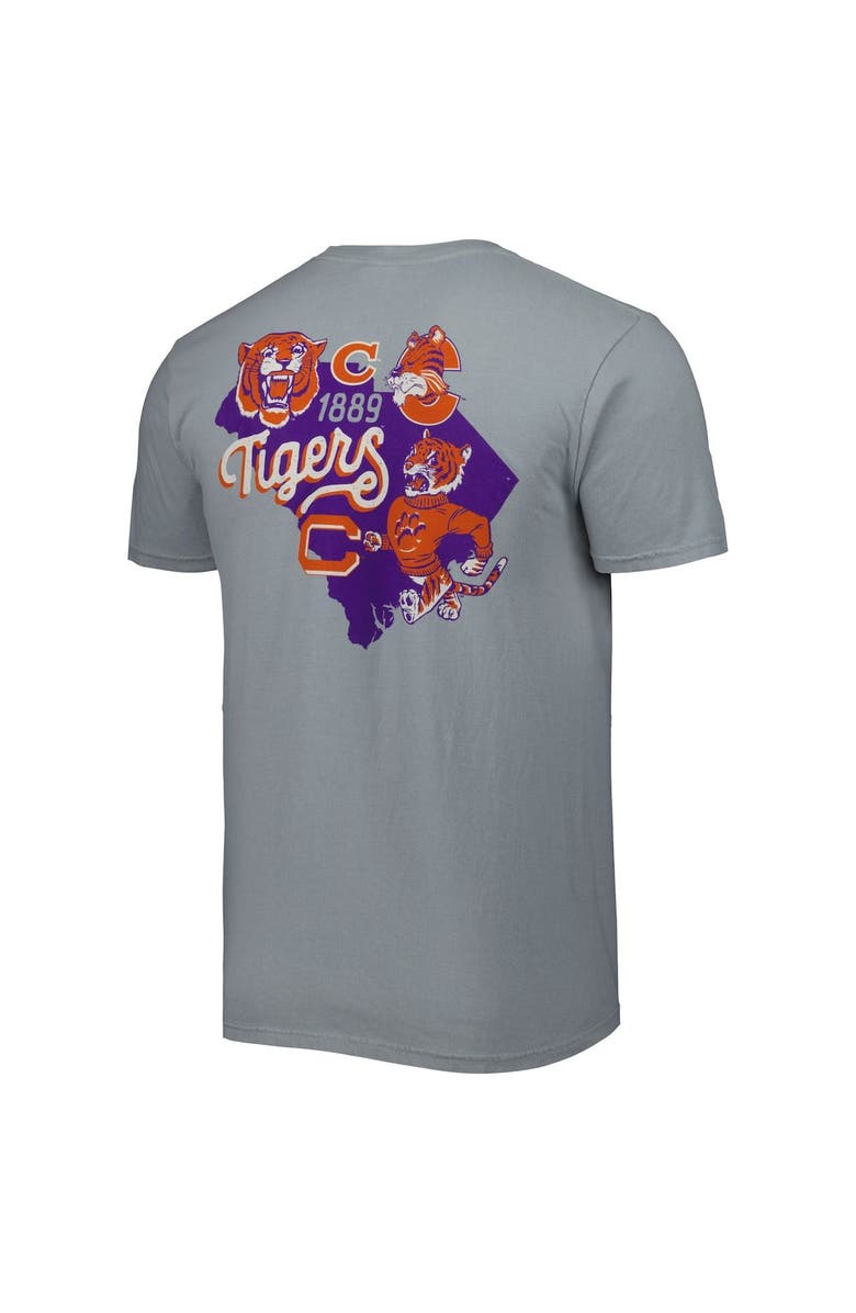 IMAGE ONE Men's Graphite Clemson Tigers Vault State Comfort T-Shirt, Alternate, color, 