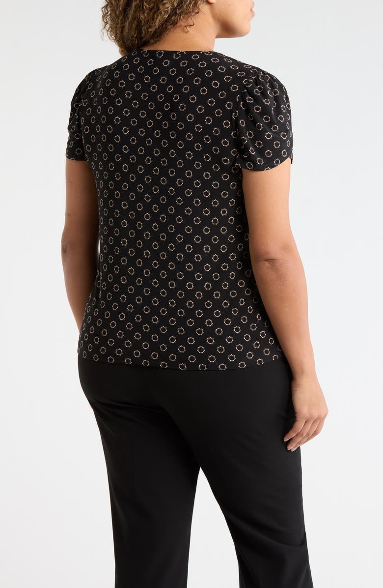 AK ANNE KLEIN Circle Print Tulip Sleeve Top, Alternate, color,