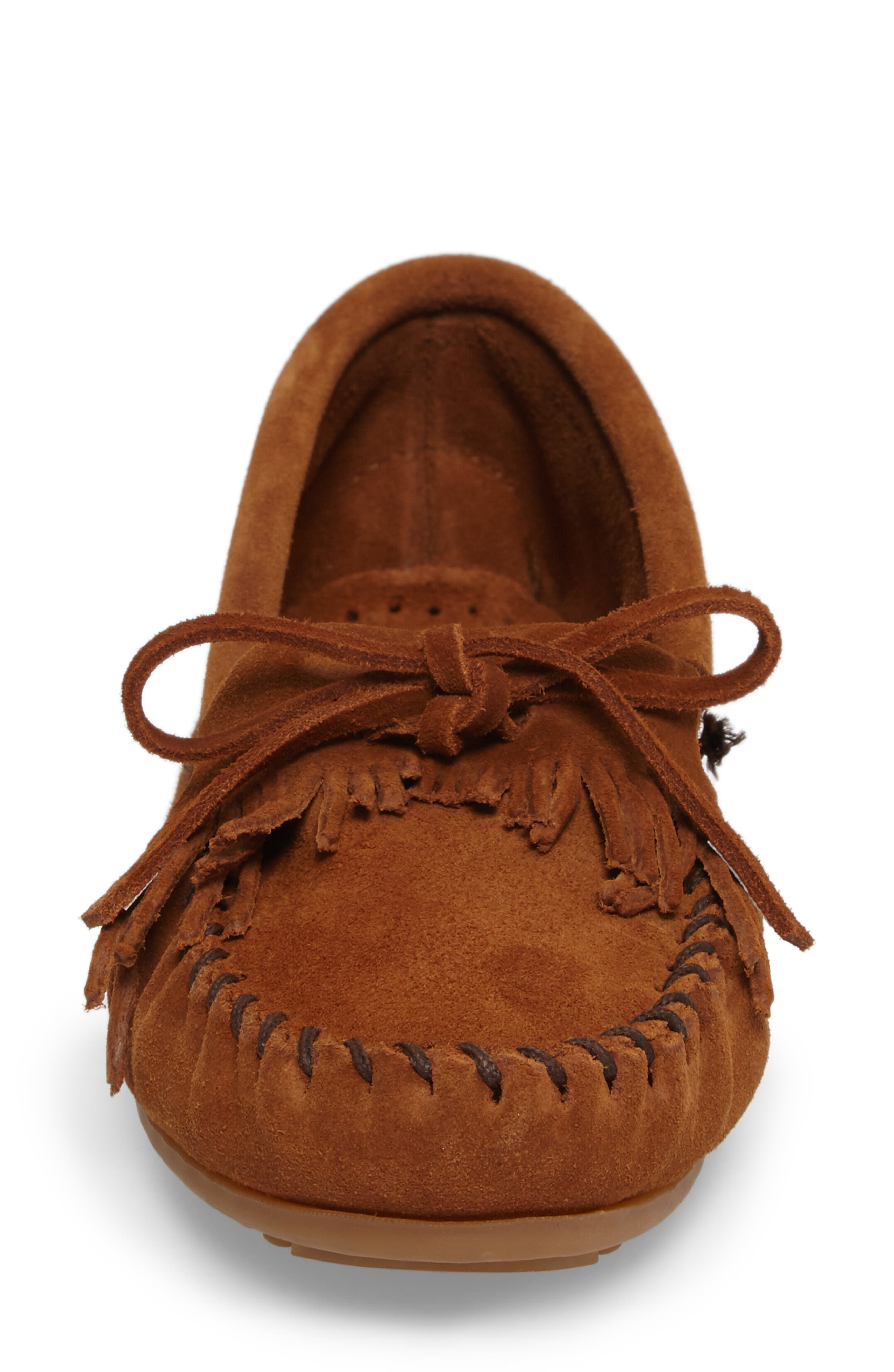 Kilty Suede Driving Shoe, Alternate, color, BROWN SUEDE