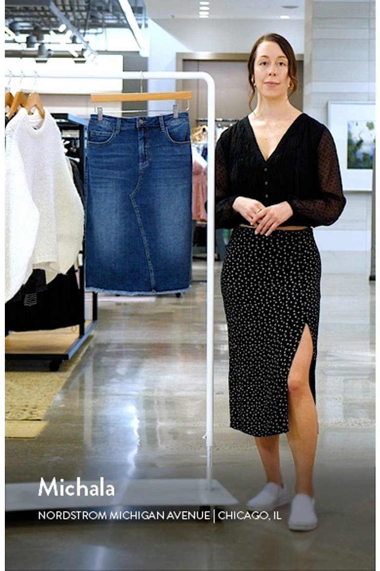 Reveal Denim Midi Skirt video
