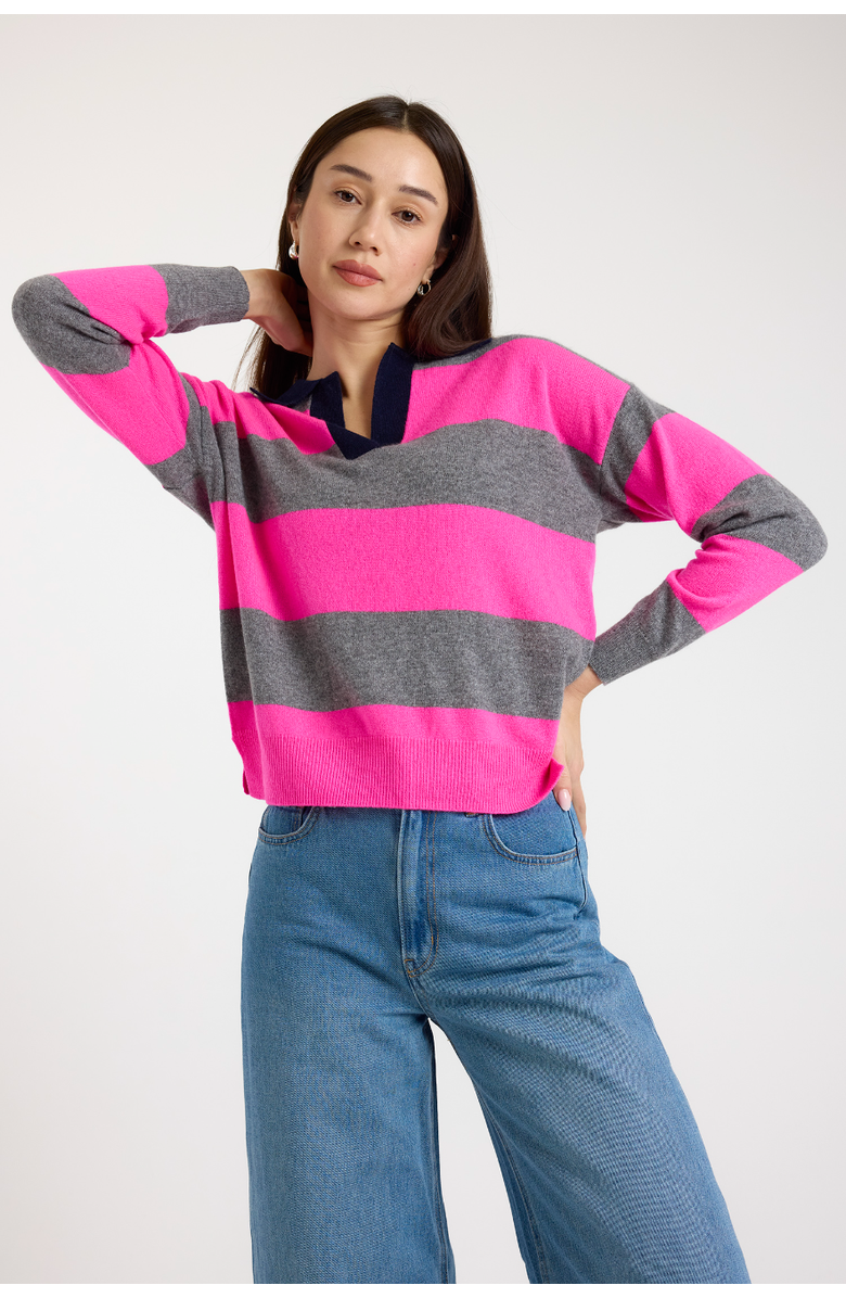 Brodie Pure Cashmere Ruby Long Sleeve 100% Cashmere Sweater, Main, color, Mid Grey