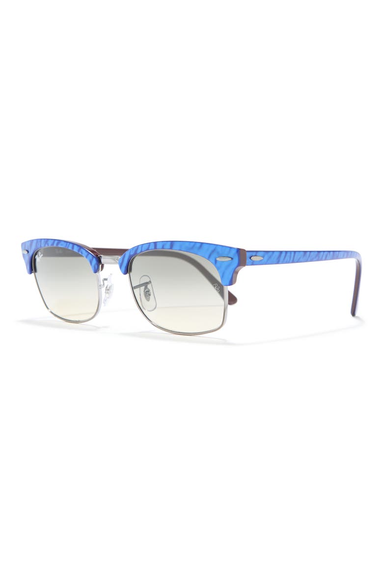 52mm Gradient Rectangle Sunglasses, Alternate, color, WRINKLED BLUE BROWN/ GRAD GREY