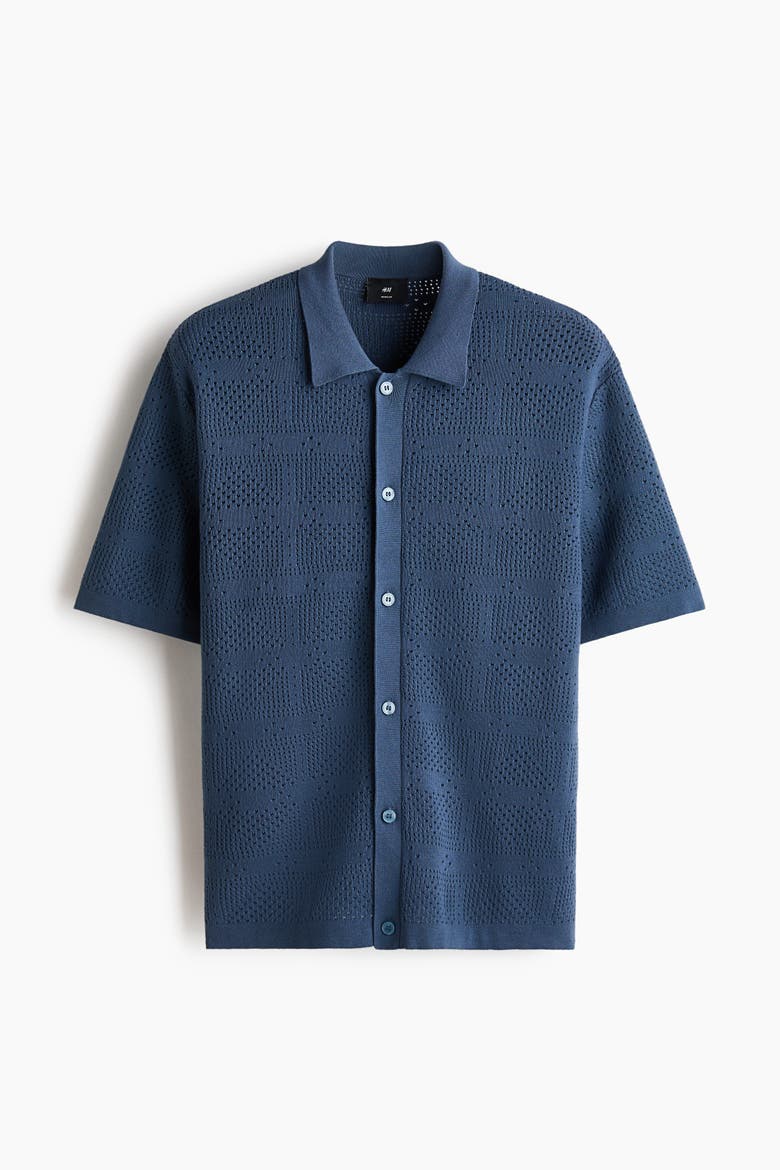 Regular Fit Knitted Shirt, Alternate, color, Dusty blue