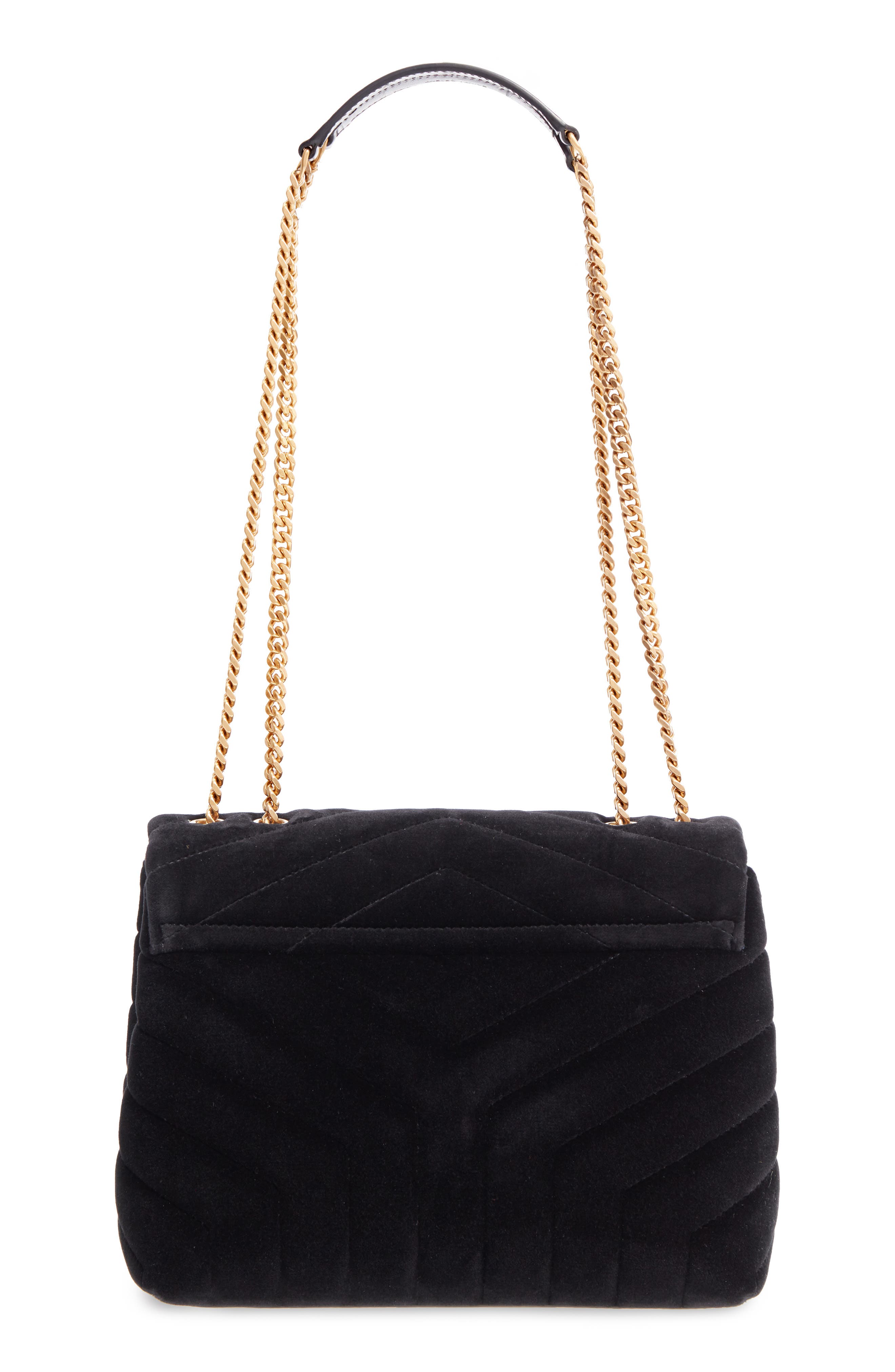 Saint Laurent Small Loulou Velvet Shoulder Bag, Alternate, color, 
