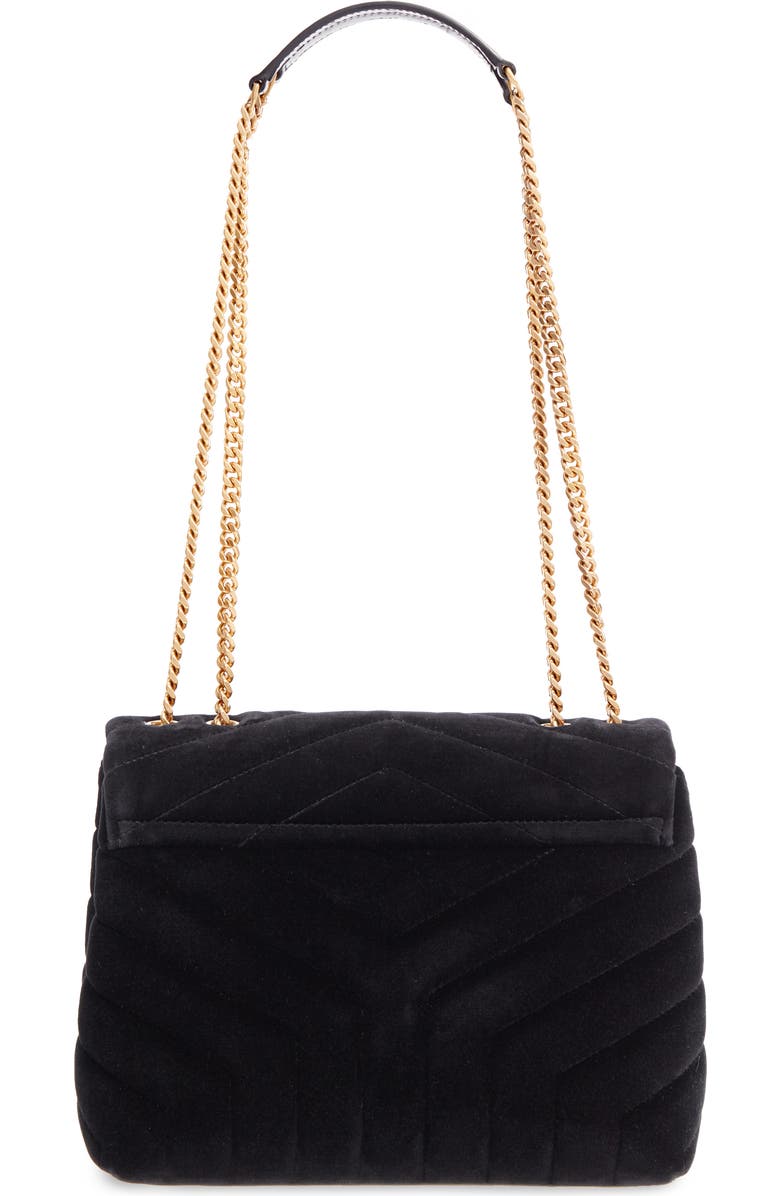 Saint Laurent Small Loulou Velvet Shoulder Bag, Alternate, color,