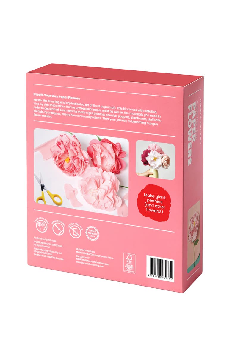 Journey of Something Create Your Own Paper Flowers, DIY Adult Craft Kit, Alternate, color, Multicolored