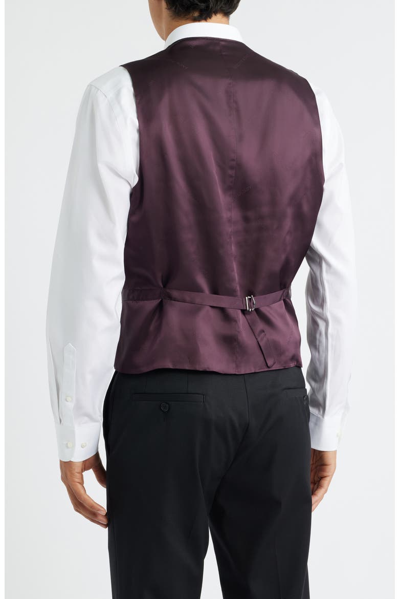 Owen Five-Button Stretch Wool Vest, Alternate, color, BLACK