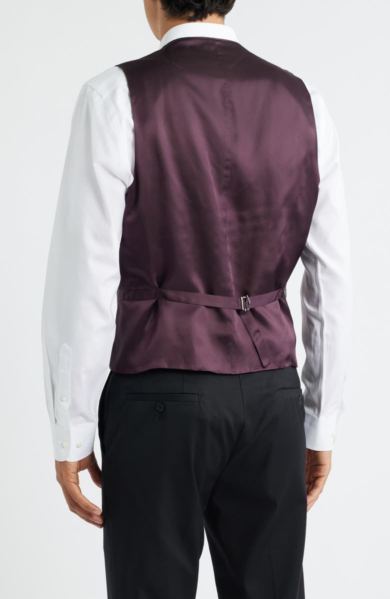 Jack Victor Owen Five-Button Stretch Wool Vest, Alternate, color, Black