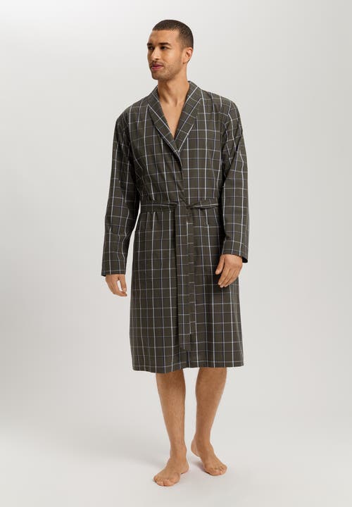 Hanro Night And Day 100% Woven Cotton Robe In Green