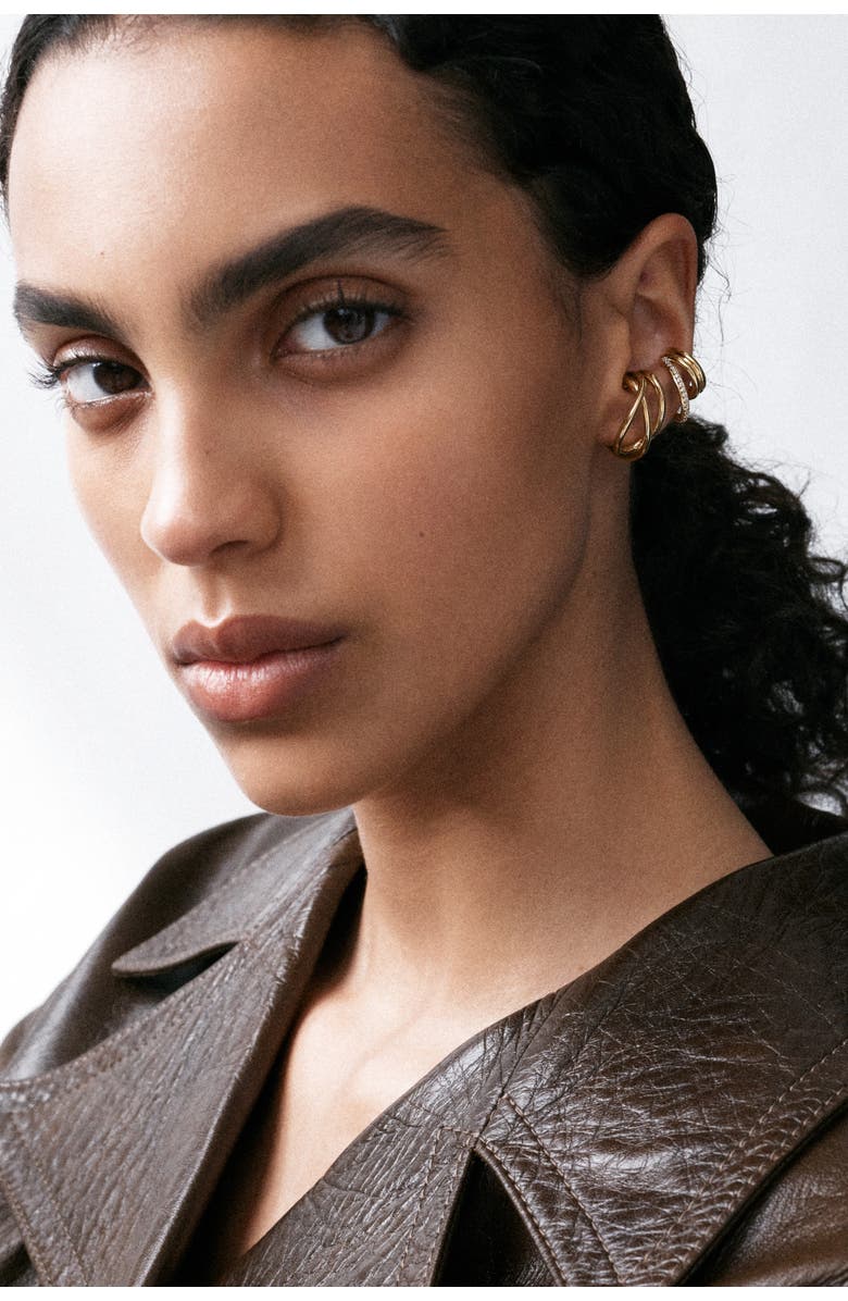 Otiumberg 14kt Gold Vermeil Pavé Concero Ear Cuff, Alternate, color, Yellow Toned Gold