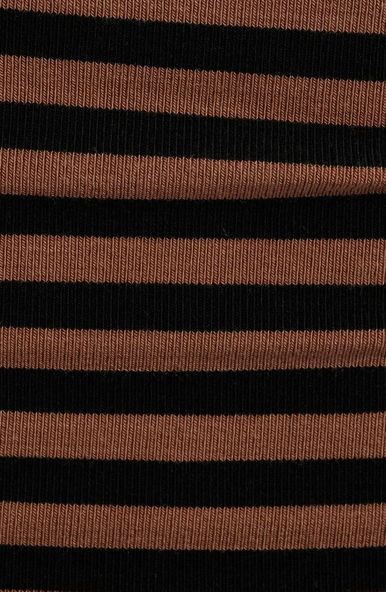 BDG Urban Outfitters Ria Striped Front Ruched Bandeau Top, Alternate, color, Brown Stripe