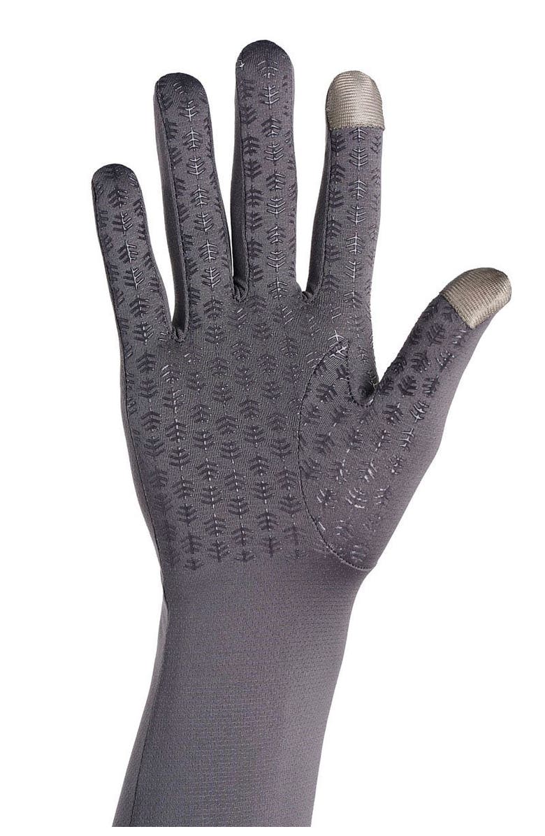 Coolibar Long Full Finger UV Sun Gloves - UPF 50+ Sun Protection - Culebra, Alternate, color, Charcoal