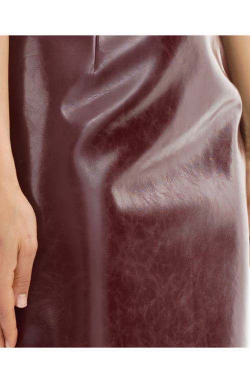 Lamarque Georgia | Faux Leather Pencil Skirt In Burgundy