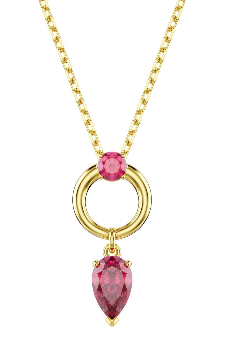 Mesmera Pendant Necklace, Main, color, GOLD/ RED