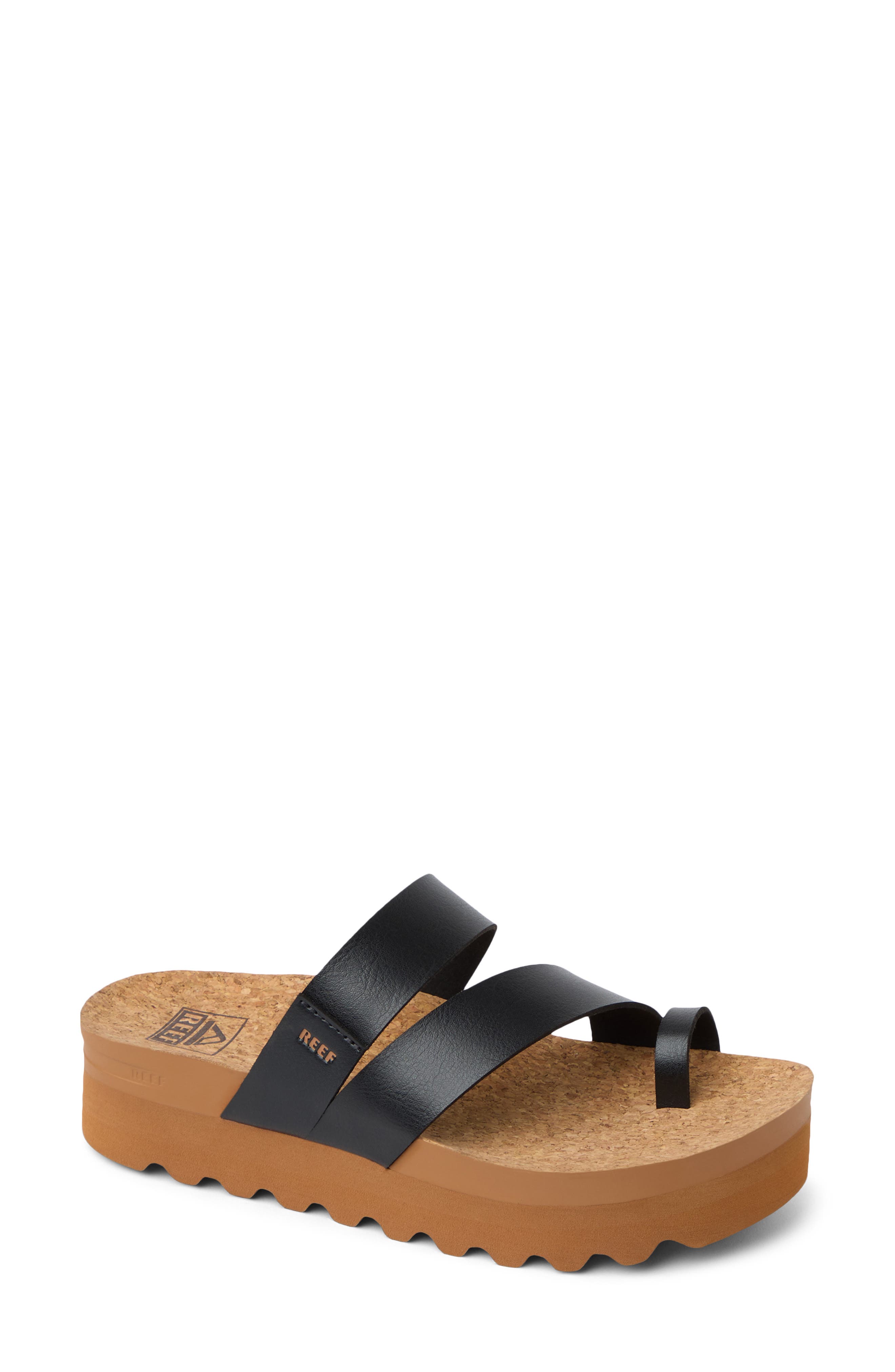 Reef Vista Laya Platform Sandal, Main, color, Black