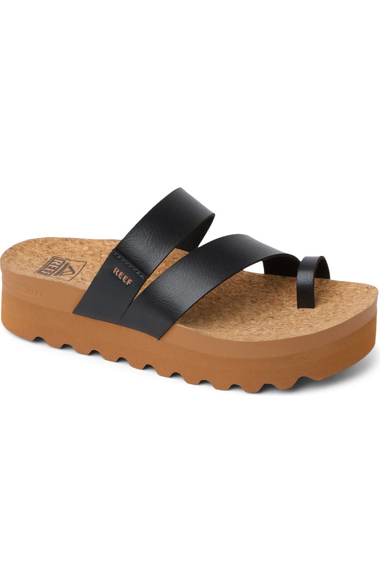Reef Vista Laya Platform Sandal, Main, color, Black