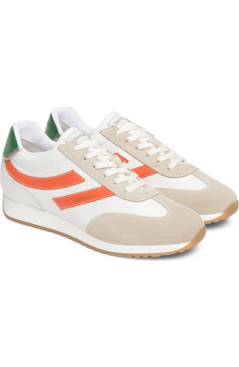 NeroGiardini Low Top Retro Sneaker, Main, color, White Multi