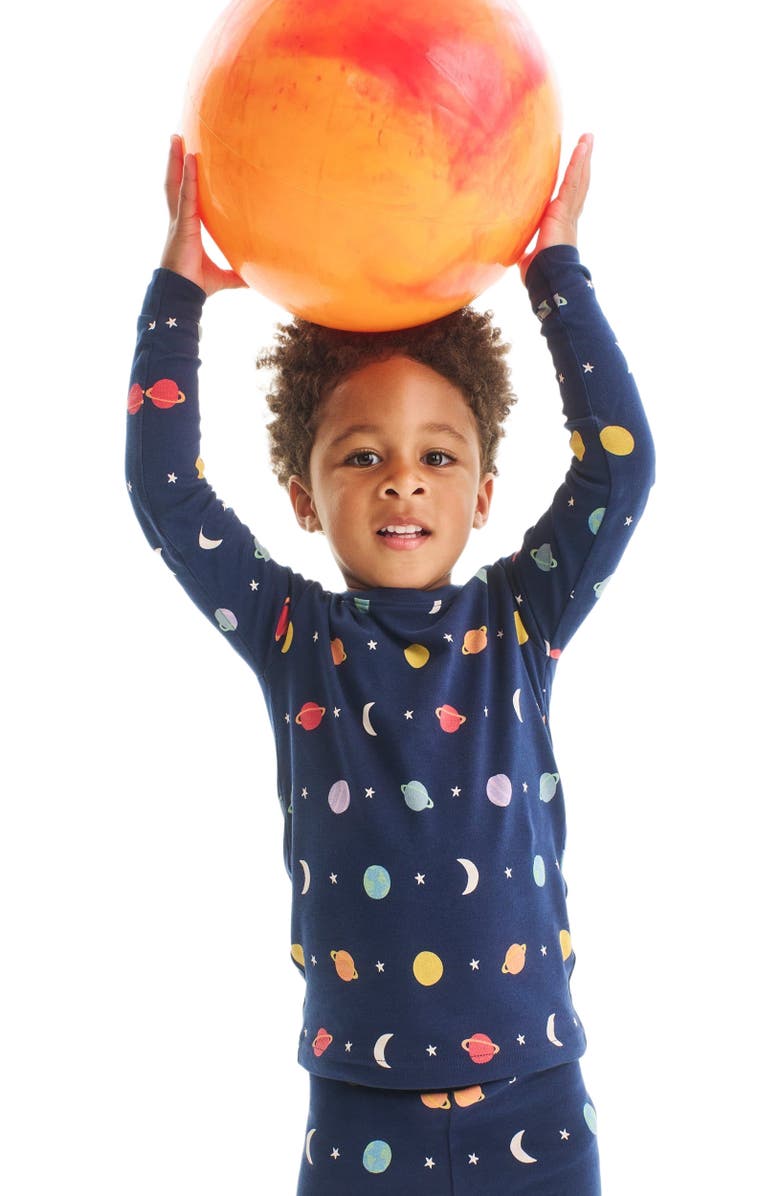 Primary Kids Organic PJ Pant in Rainbow Galaxy, Alternate, color,
