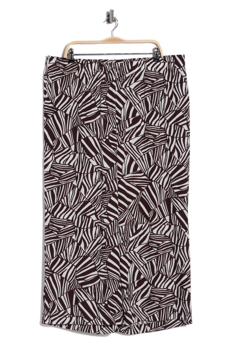 Printed Wide Leg Pants, Alternate, color, CHOCOLATE PATCHWORK STRIPE