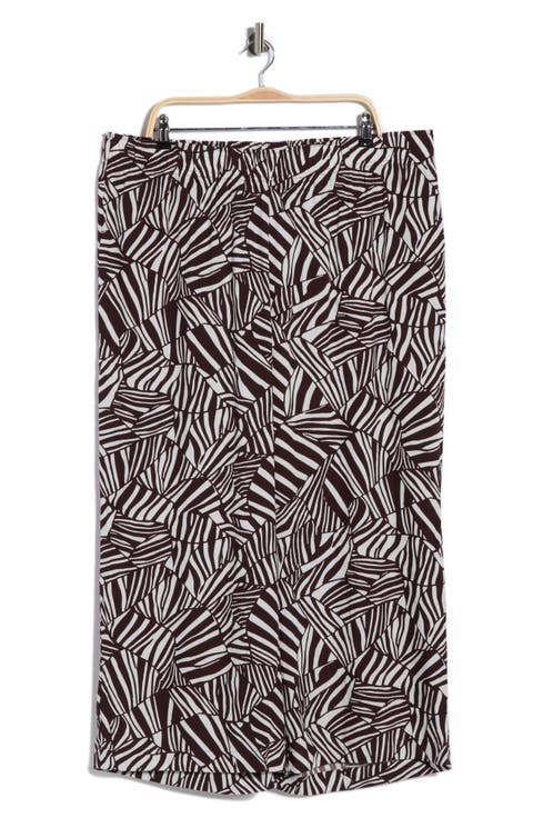 Printed Wide Leg Pants (Plus)