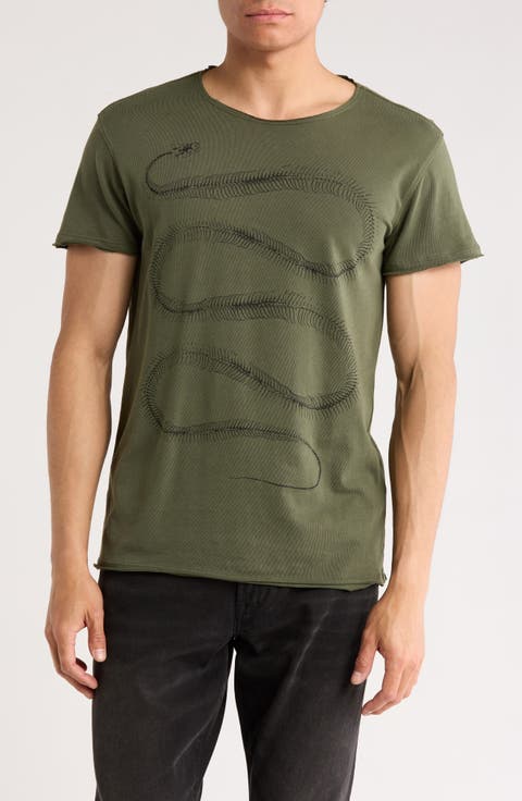 Snake Skeleton Organic Cotton Graphic T-Shirt