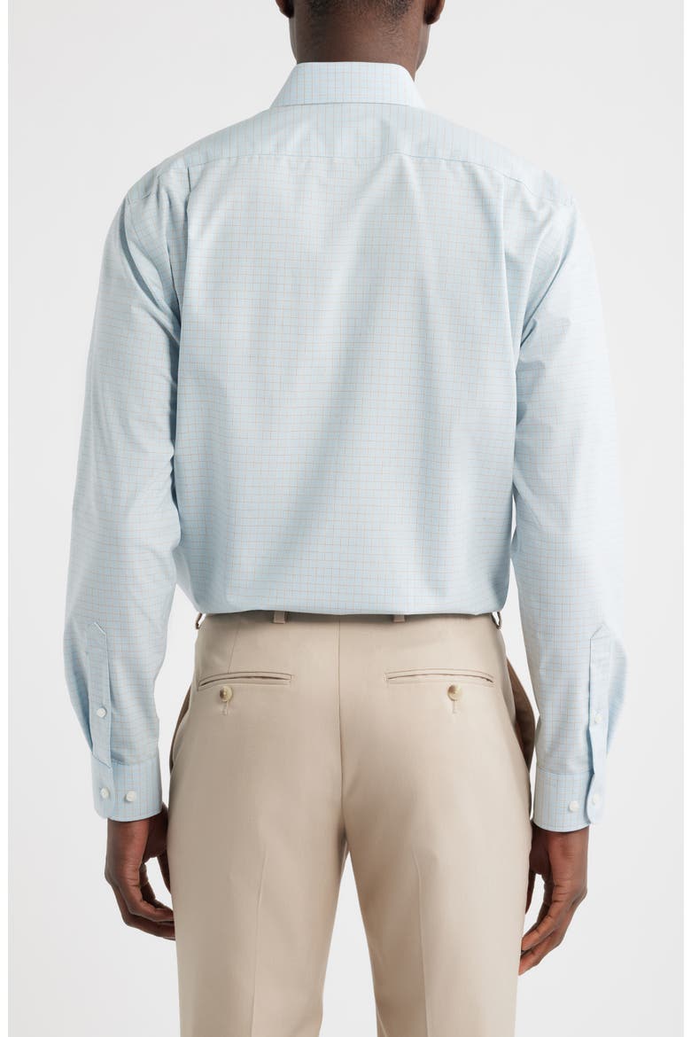 Arcadia Signature Trim Fit Check Cotton Dress Shirt, Alternate, color, BLUE ARCADIA PLAID