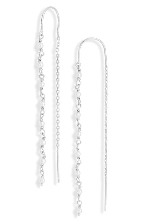 Demi Fine Faux Pearl Threader Earrings