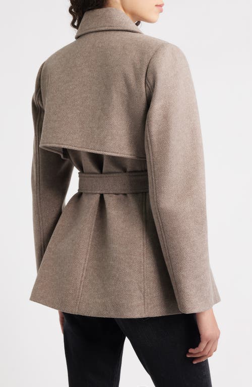 Bernardo Sullivan Double Breasted Belted Coat In Brown