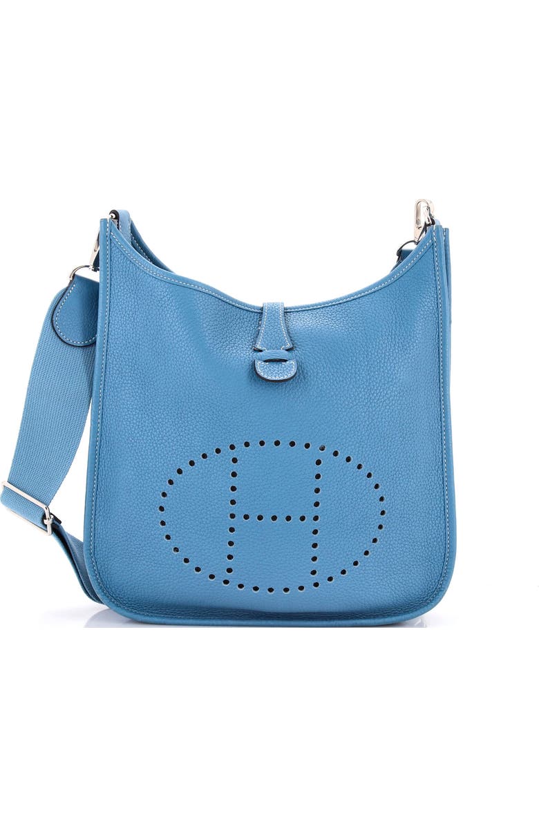 Pre-Owned Hermes Evelyne Bag Gen III Clemence PM, Main, color, Bleu Jean