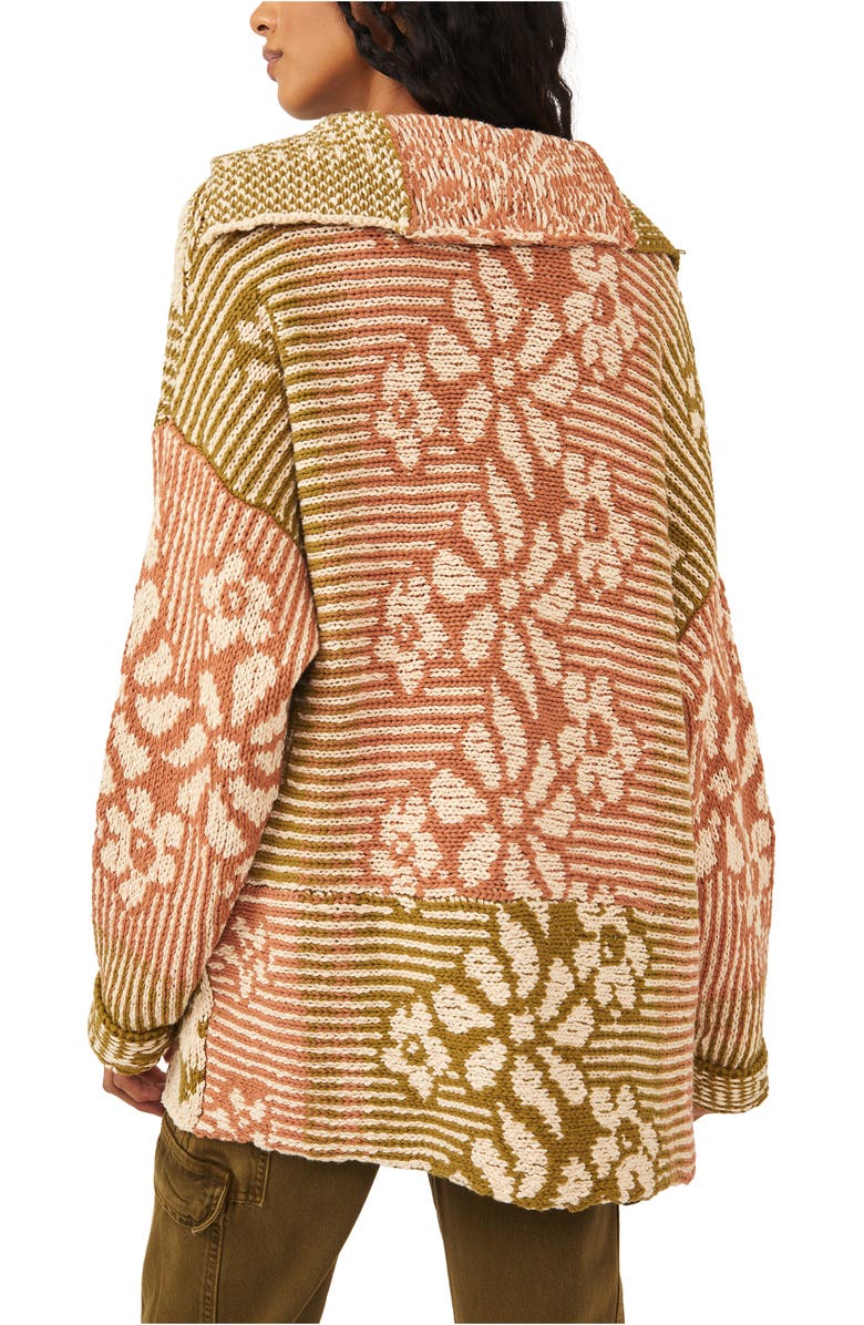 Free People Tate Mix Print Cotton Blend Cardigan, Alternate, color,