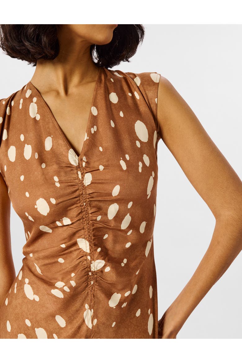 Deer Spot Viscose Midi Dress, Alternate, color, Brown/Multi