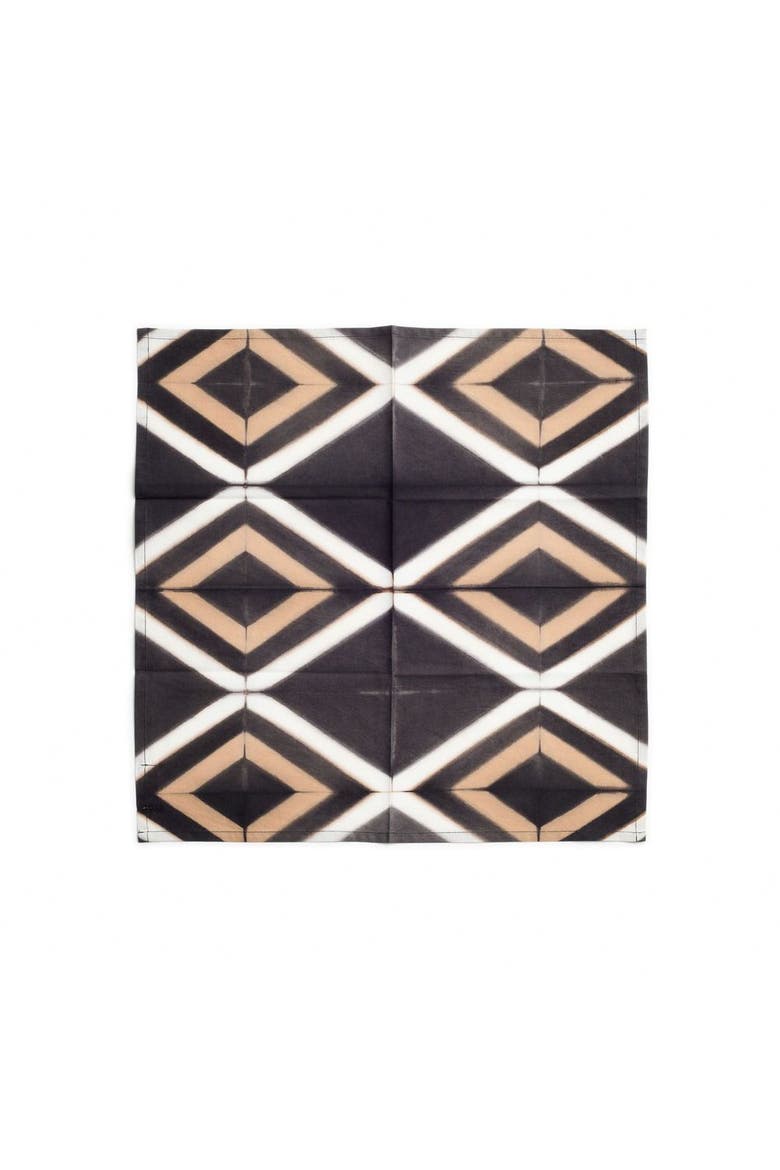 Tisa Indigo Hand Crafted Shibori Print Cotton Table Napkin set of 4, Main, color, Black/Indigo