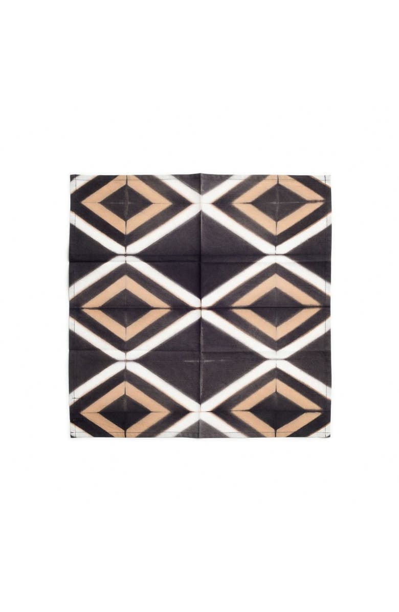 Studio Variously Tisa Indigo Hand Crafted Shibori Print Cotton Table Napkin set of 4, Main, color, Black/Indigo