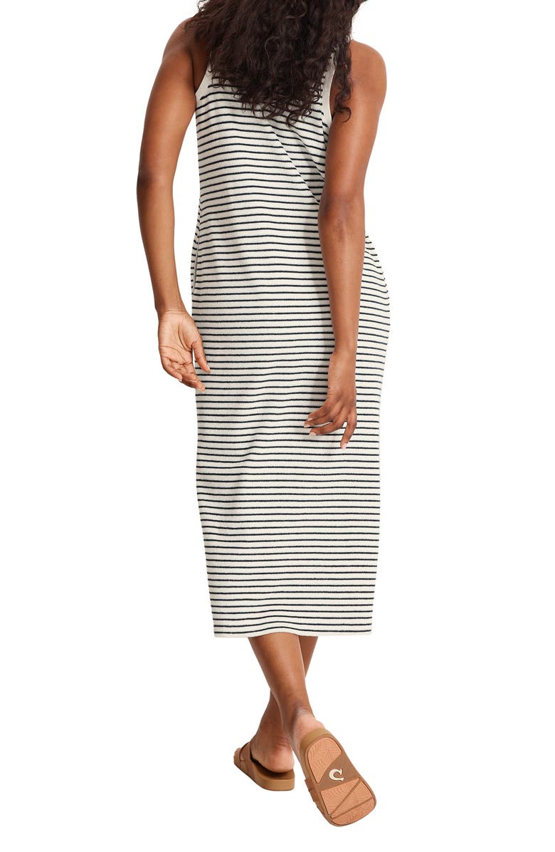 Tommy Bahama Suncoast Stripe Sleeveless Terry Midi Dress, Alternate, color, Coconut