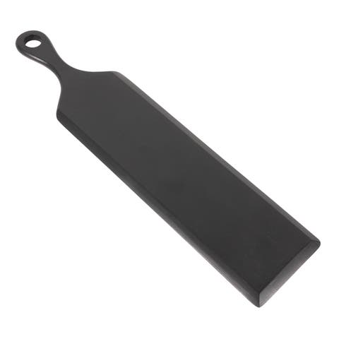 Acacia Wood Cheese and Cutting Board with Round Opening on Handle, Black